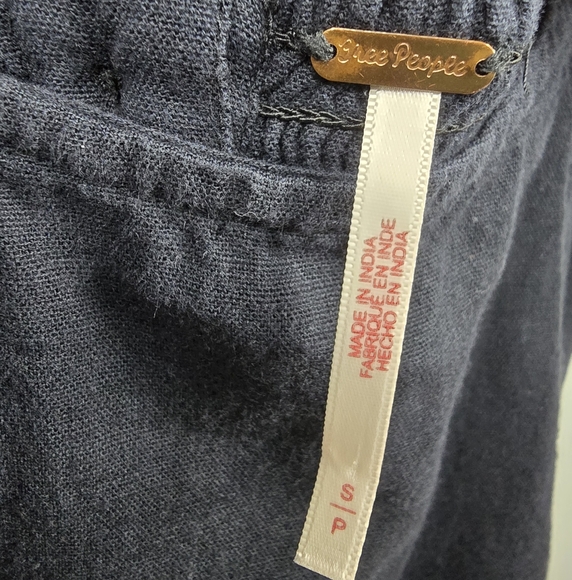 Free People Bom Bom Island Ruffle Mini Dress Cotton Linen Black Womens‎ Size SP - Picture 14 of 16